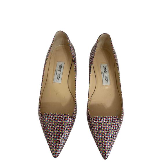 Jimmy Choo Attila Patent Pointed‎ Toe Ballet Flat Shoes Multicolor EU 36.5 - Picture 4 of 8